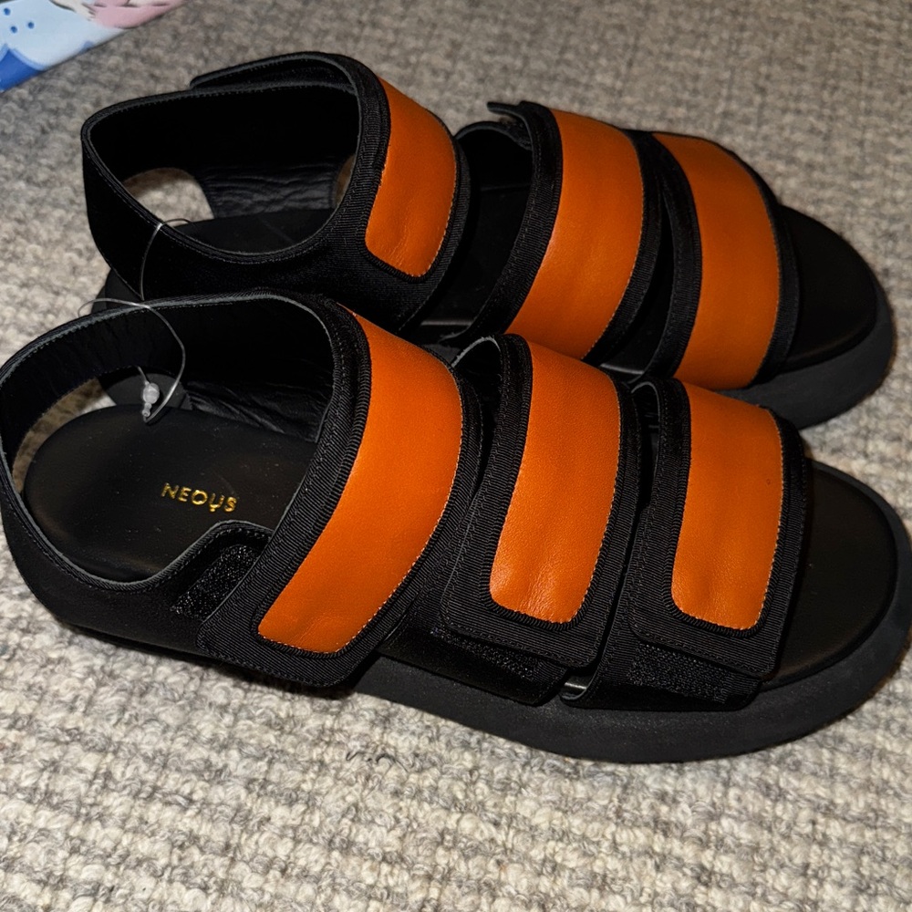 Neous | Womens Octans Leather & Neoprene Strappy Sandals **NEW!!** - Picture 7 of 14
